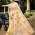 peach linen woven work traditional saree