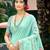 sky blue linen woven work traditional saree