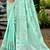sky blue linen woven work traditional saree