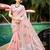 light pink linen woven work traditional saree