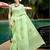 green linen woven work traditional saree