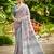 grey linen woven work traditional saree
