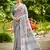 grey linen woven work traditional saree