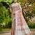 brown  linen woven work traditional saree