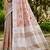 brown  linen woven work traditional saree