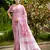 onion pink linen woven work traditional saree