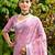 onion pink linen woven work traditional saree