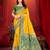 yellow silk woven work traditional saree