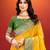 yellow silk woven work traditional saree