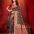 brown  silk woven work traditional saree