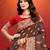 brown  silk woven work traditional saree