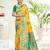 yellow silk woven work traditional saree