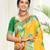 yellow silk woven work traditional saree