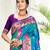teal blue silk woven work traditional saree
