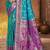 teal blue silk woven work traditional saree