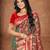 brown  silk woven work traditional saree