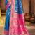peacock blue silk woven work traditional saree