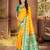 yellow silk woven work traditional saree