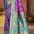 purple silk woven work traditional saree