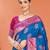blue silk woven work traditional saree