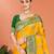 yellow silk woven work traditional saree