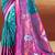 teal blue silk woven work traditional saree