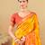 yellow silk woven work traditional saree