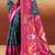teal silk woven work traditional saree