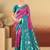 magenta  silk woven work traditional saree