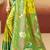 lime green silk woven work traditional saree