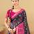 black and magenta silk woven work traditional saree