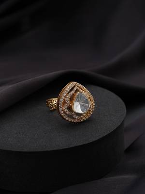 Gold plated Kundan ring 2