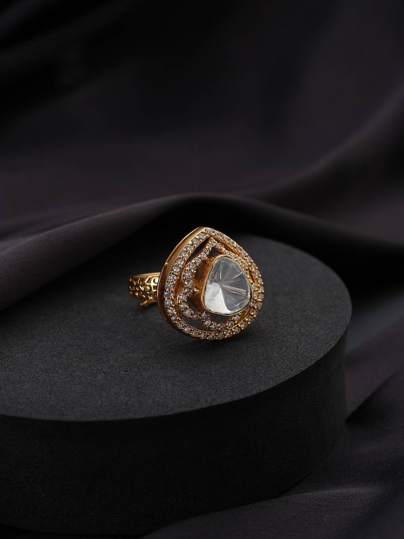 Gold plated Kundan ring