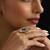 Gold plated Kundan green stones ring