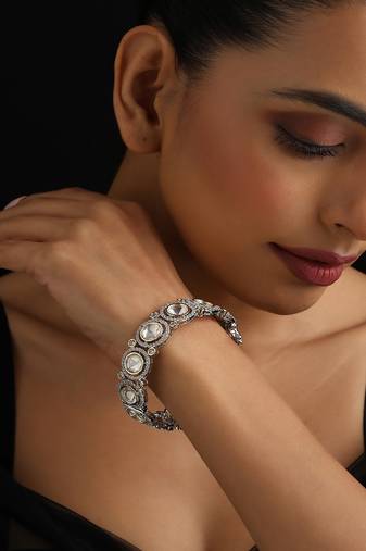 Two Tone plated Kundan bangle