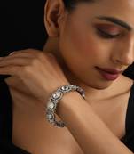 Two Tone plated Kundan bangle