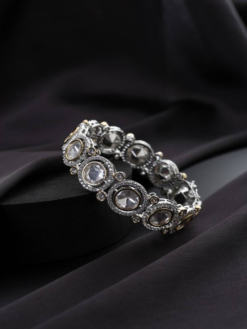 Two Tone plated Kundan bangle
