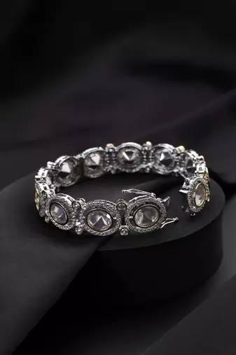 Two Tone plated Kundan bangle