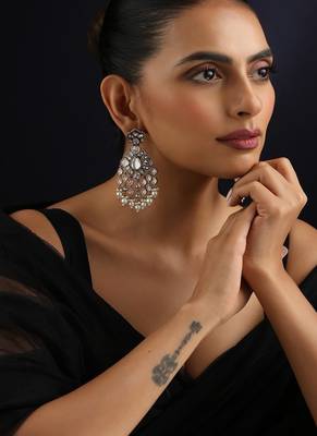 Gold plated Kundan dangler earrings 1