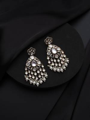 Gold plated Kundan dangler earrings 2