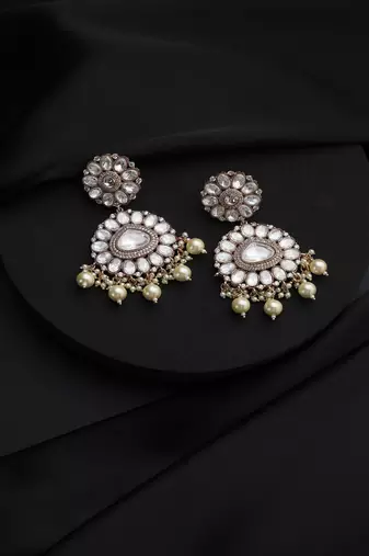 gold plated Kundan dangler earrings