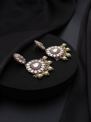 gold plated Kundan dangler earrings 4