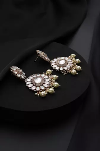 gold plated Kundan dangler earrings