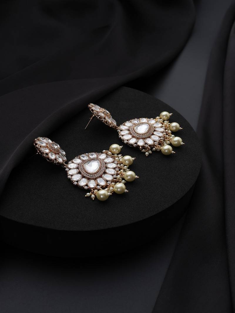 gold plated Kundan dangler earrings