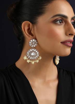 gold plated Kundan dangler earrings 5