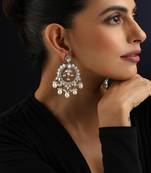 Gold plated polki dangler earrings