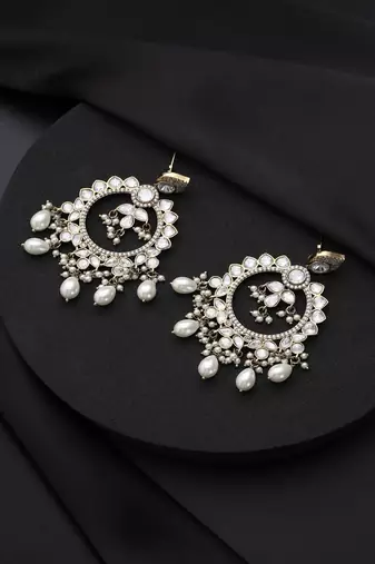 Gold plated polki dangler earrings