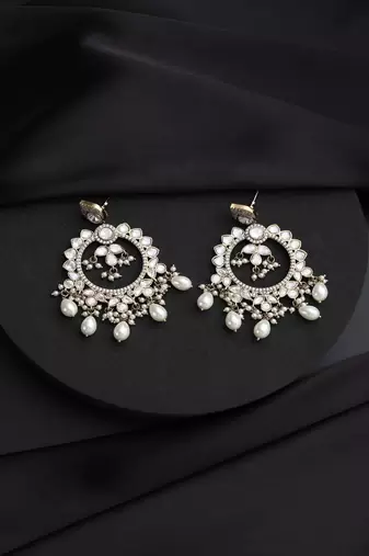 Gold plated polki dangler earrings