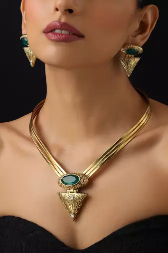 Gold plated necklace set