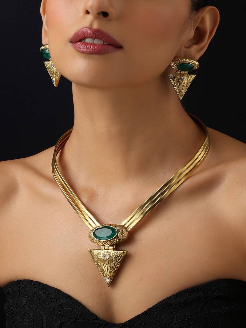 Gold plated necklace set